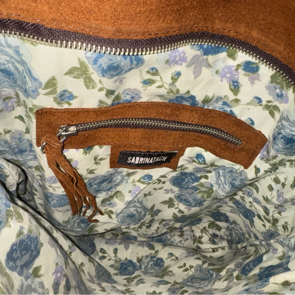 Boho Fringe Suede Shoulder Bag in Brown - Picture 5 of 8